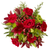 Crimson Noel bouquet with red and burgundy lilies and roses — Phoenix AZ