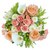Just Peachy farm fresh bouquet with peach roses, white mini calla lilies, green berries, and soft seasonal blooms in a vase, Phoenix Flower Market
