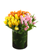 Tulip Celebration color block tulip arrangement with pink yellow and orange tulips in cylinder vase – tulip delivery Phoenix Arizona