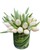Tulip Elegance white tulip arrangement in leaf wrapped cylinder vase – tulip flower delivery Phoenix Arizona