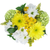 Emerald Vale Farm Fresh Bouquet with green hydrangea, yellow mums, white daisies, and solidago at Phoenix Flower Market