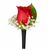 Red rose boutonniere with baby’s breath and black ribbon wrap from Arizona Flower Market Phoenix