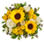 Meadow Belle Farm Fresh Bouquet with sunflowers, white roses, spray roses, and seeded eucalyptus in Phoenix Arizona
