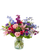 Blooming Grace florist arrangement with pink roses, purple roses, lilies, blue delphinium, and stock in Phoenix Arizona