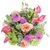 Dahlia Embrace bouquet with pink dahlias, mini callas, peach roses, hydrangea, and eucalyptus – Arizona Flower Market Phoenix AZ