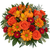 Crisp Fall Days bouquet with orange roses, orange daisies, red blooms, and a pumpkin pick at Arizona Flower Market in Phoenix.