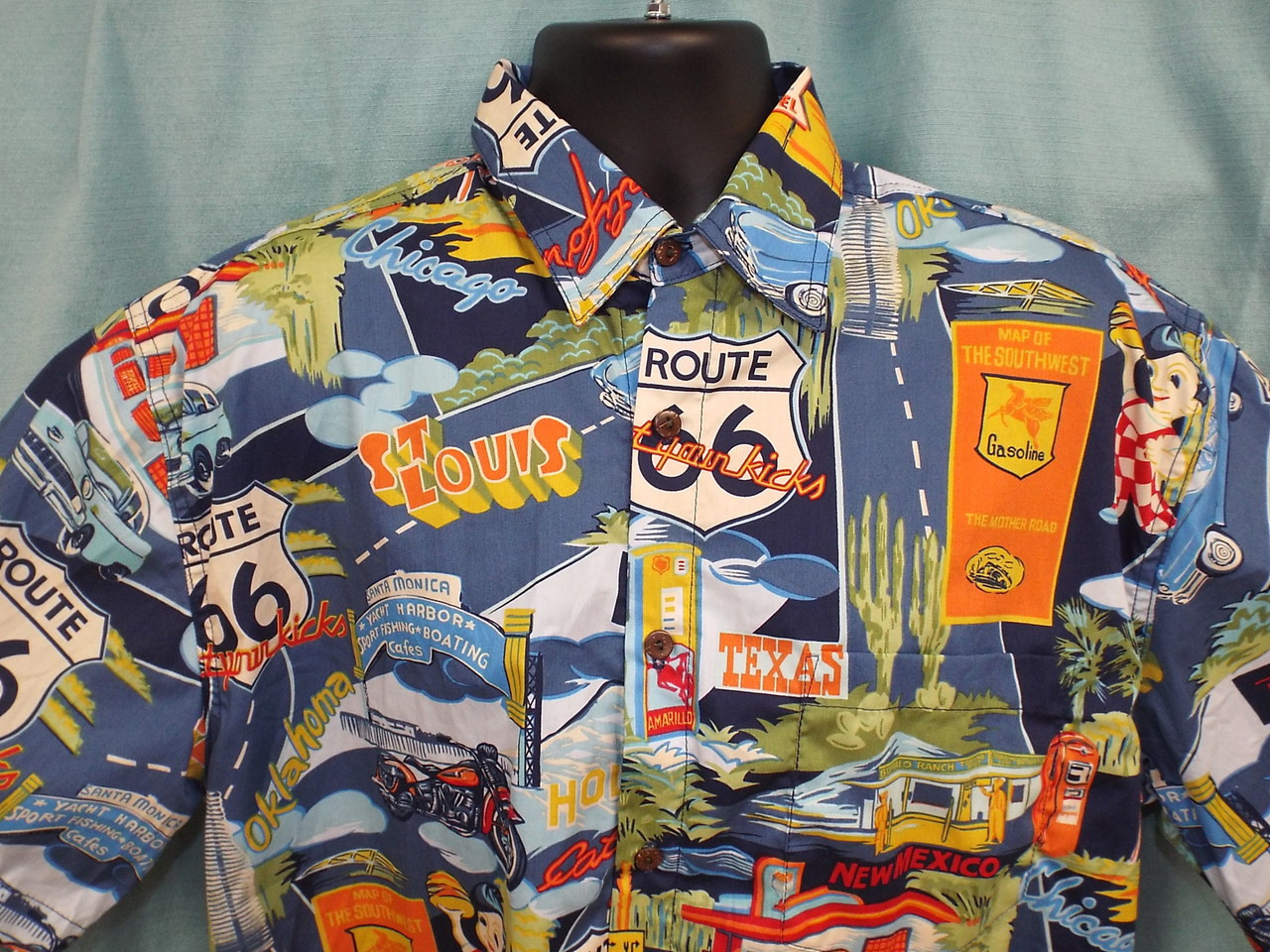 Route 66 Landmarks Aloha Style Shirt Route 66 Gift Shop