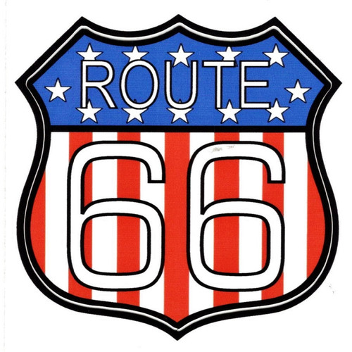 Patriotic Route 66 Sticker (Made in the USA)