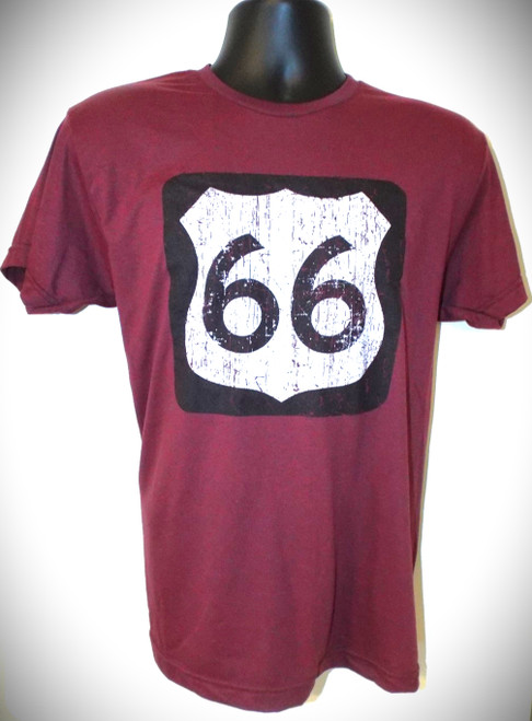 66 Road Sign T-shirt on Cranberry