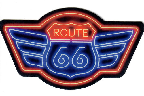 Route 66 Sticker - Neon Wings