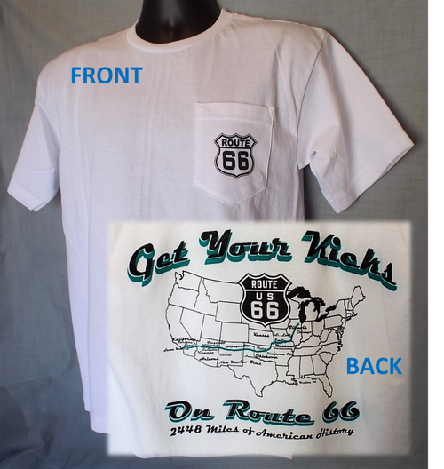 White Get Your Kicks Map Pocket Tee