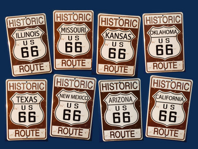 8 State Historic Route 66 Sign Set - The Original Route 66 Gift Shop
