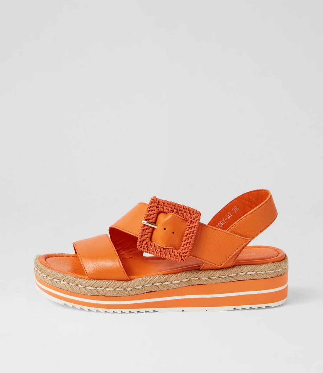 Atory Bright Orange Leather Sandals Django and Juliette