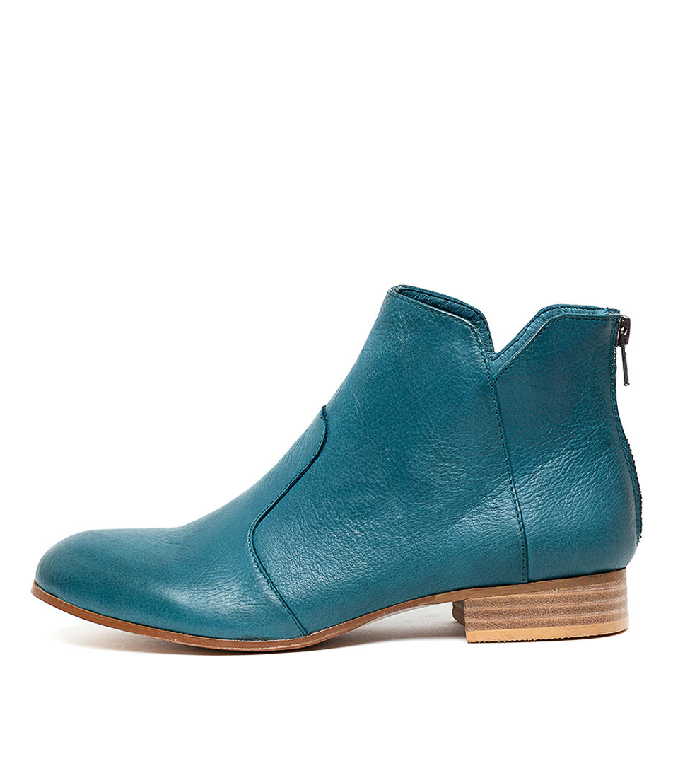 teal ankle boots