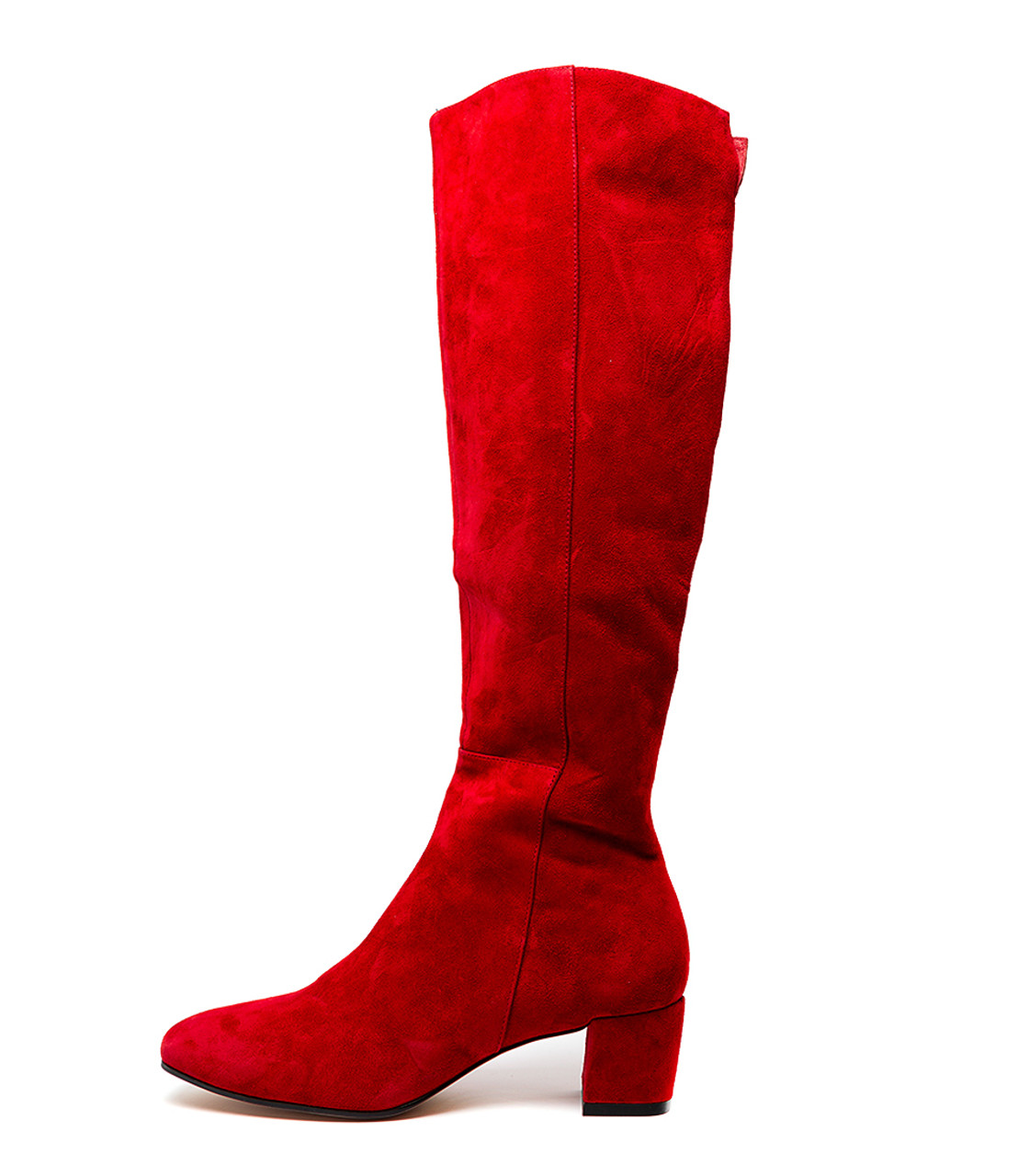 red suede boots low heel