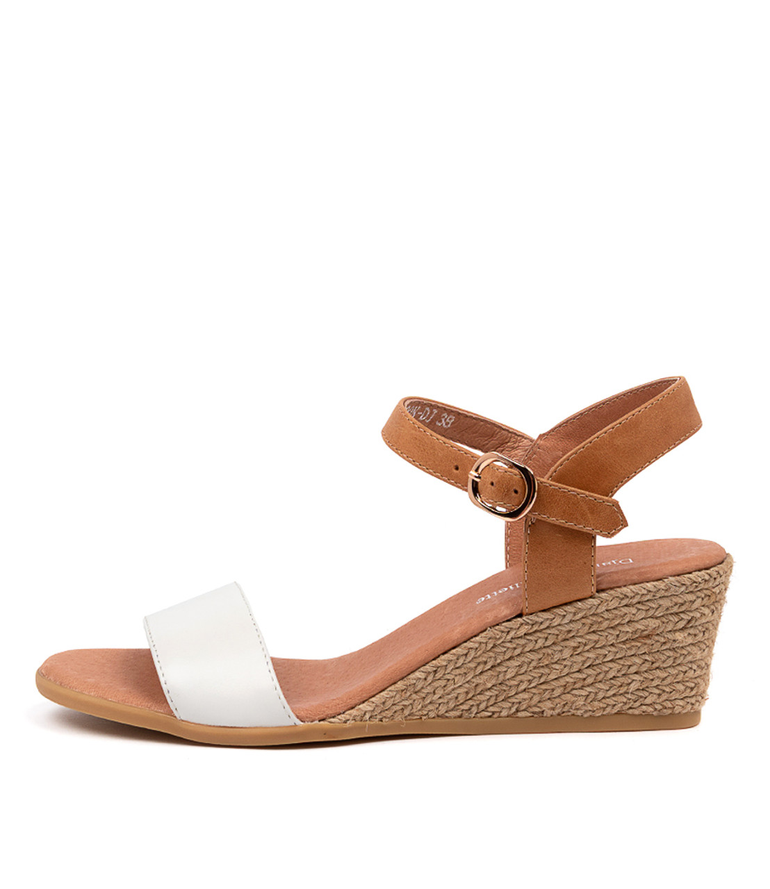 BROOK Sandals White Tan Leather 