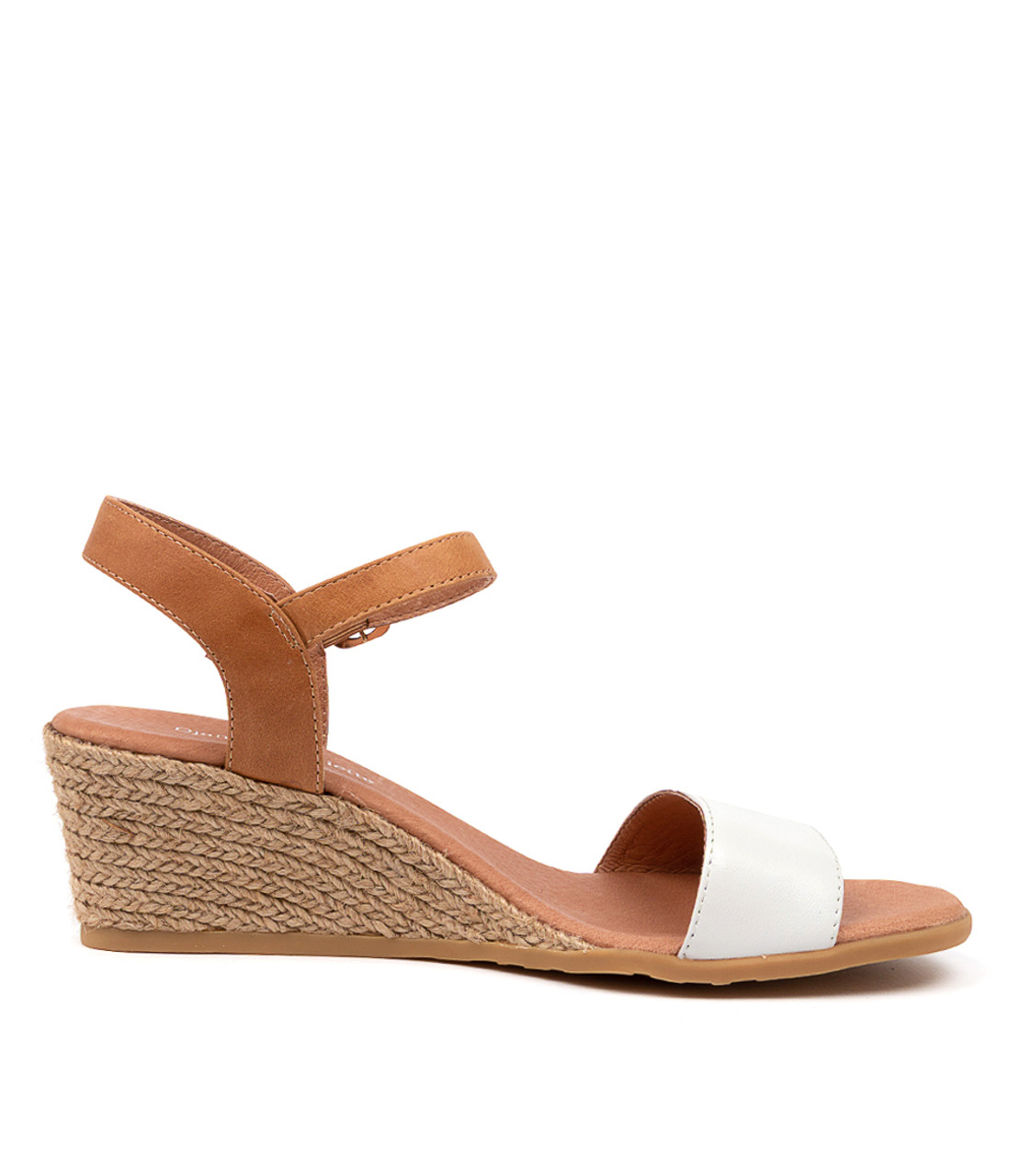 BROOK Sandals White Tan Leather 