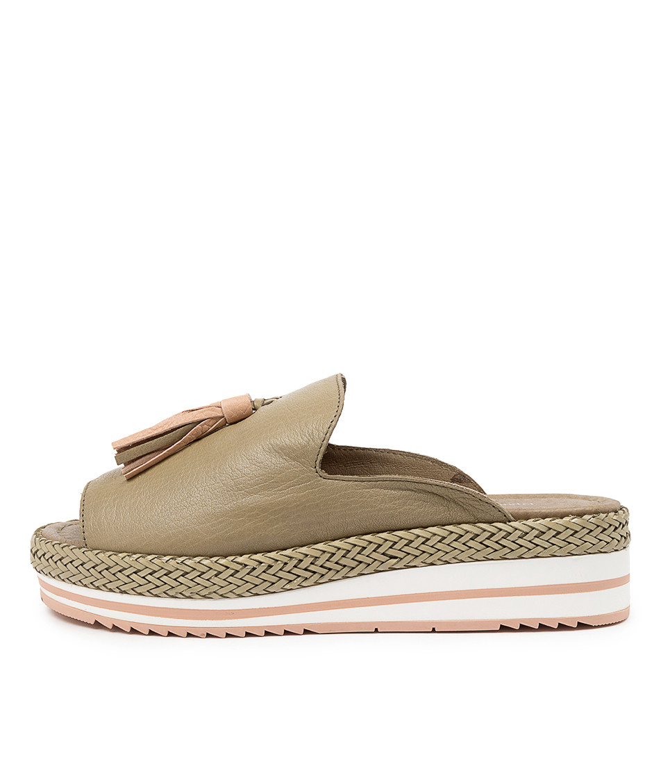 khaki flatforms