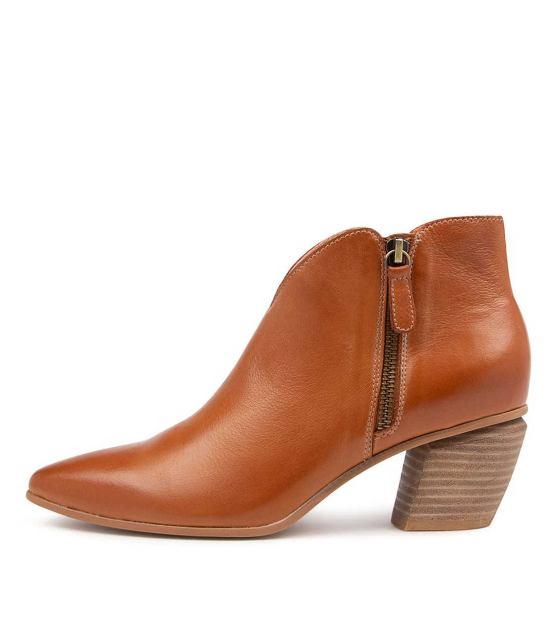 ASOS DESIGN Restore leather mid-heel boots in tan patent | ASOS