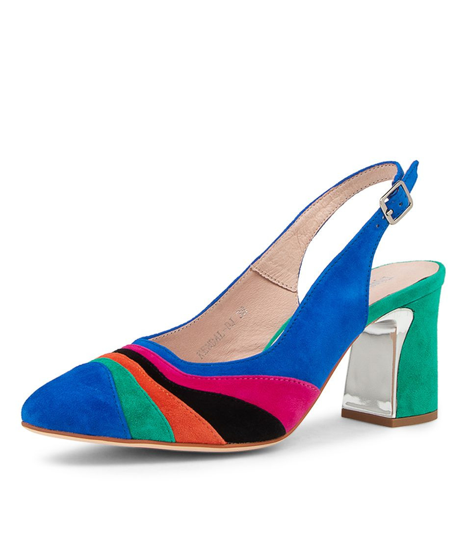 Kendal Cobalt Jade Suede Heels - Django 