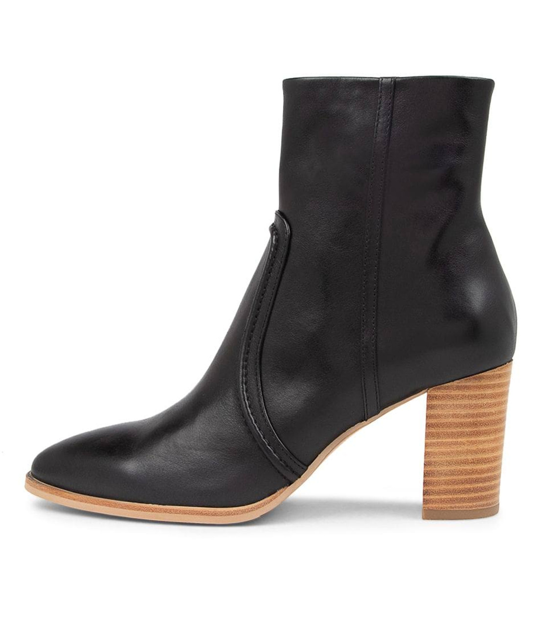Anahi Black Leather Ankle Boots - Django and Juliette