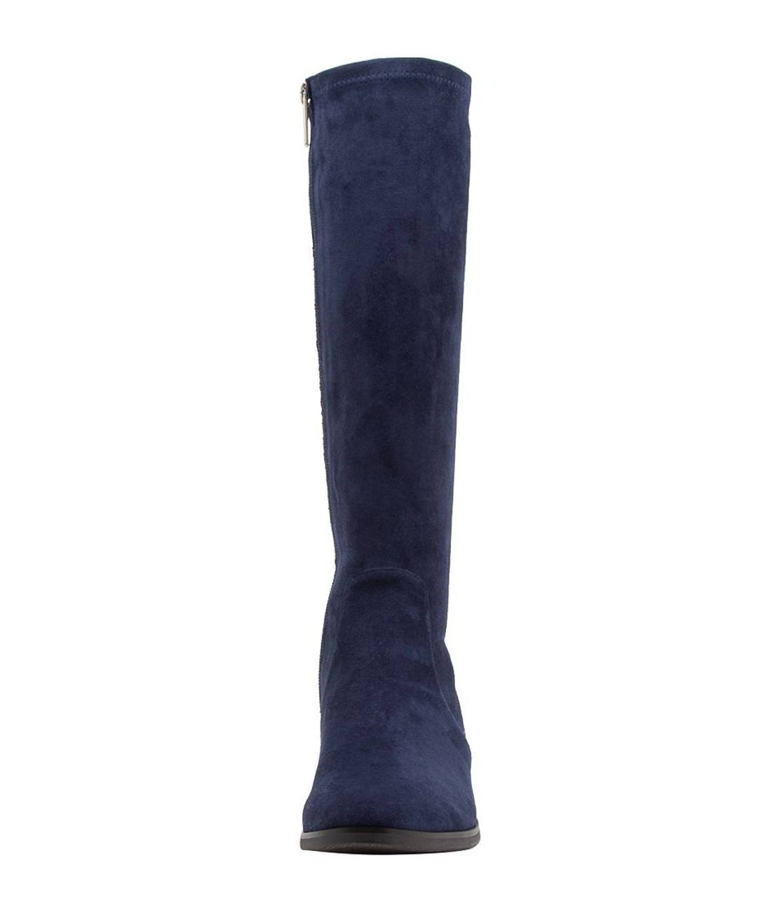 Navy stretch shop boots