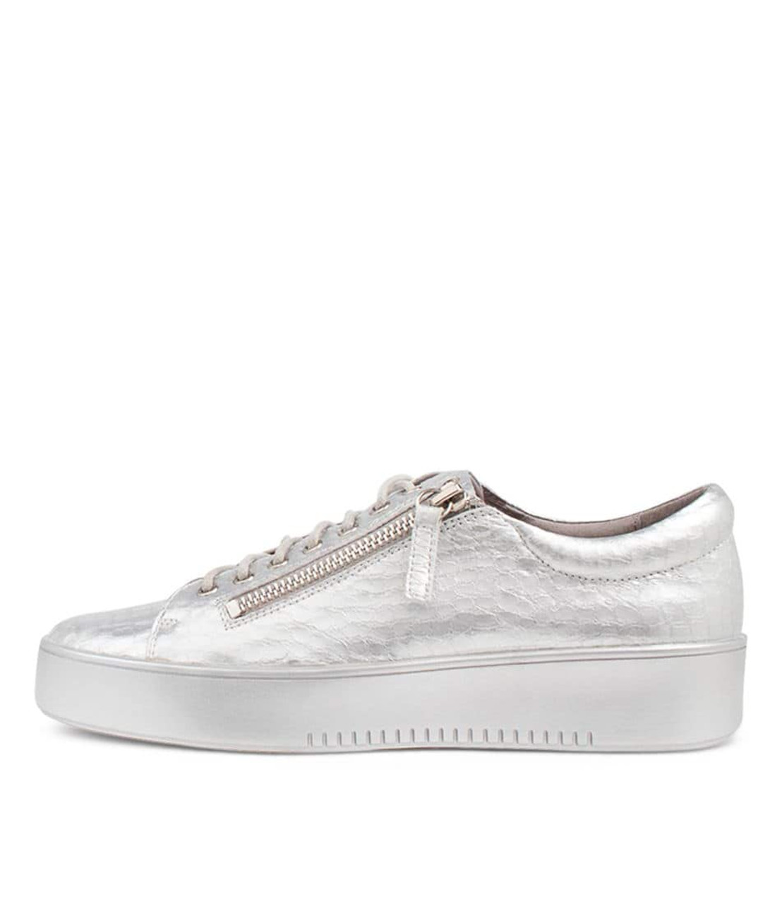 Laila Silver Leather Sneakers - Django and Juliette