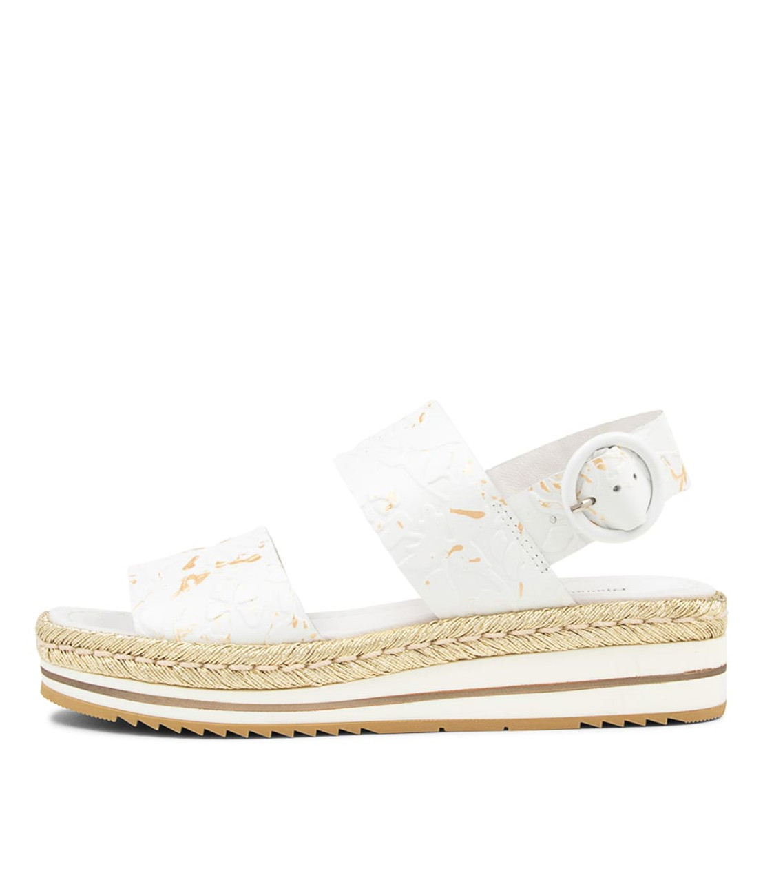 White shop gold sandals