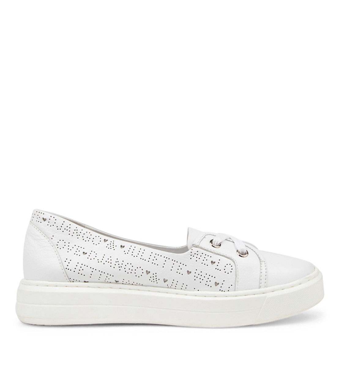 Yabadi White Leather Sneakers - Django and Juliette