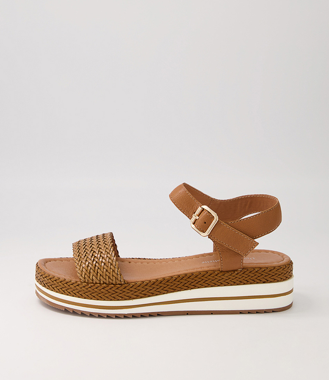 Adrienn Dark Tan Weave Leather Sandals Django and Juliette