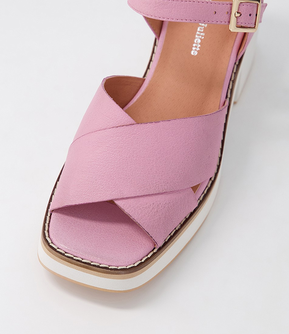 Jemi Pink Leather Sandals Django and Juliette