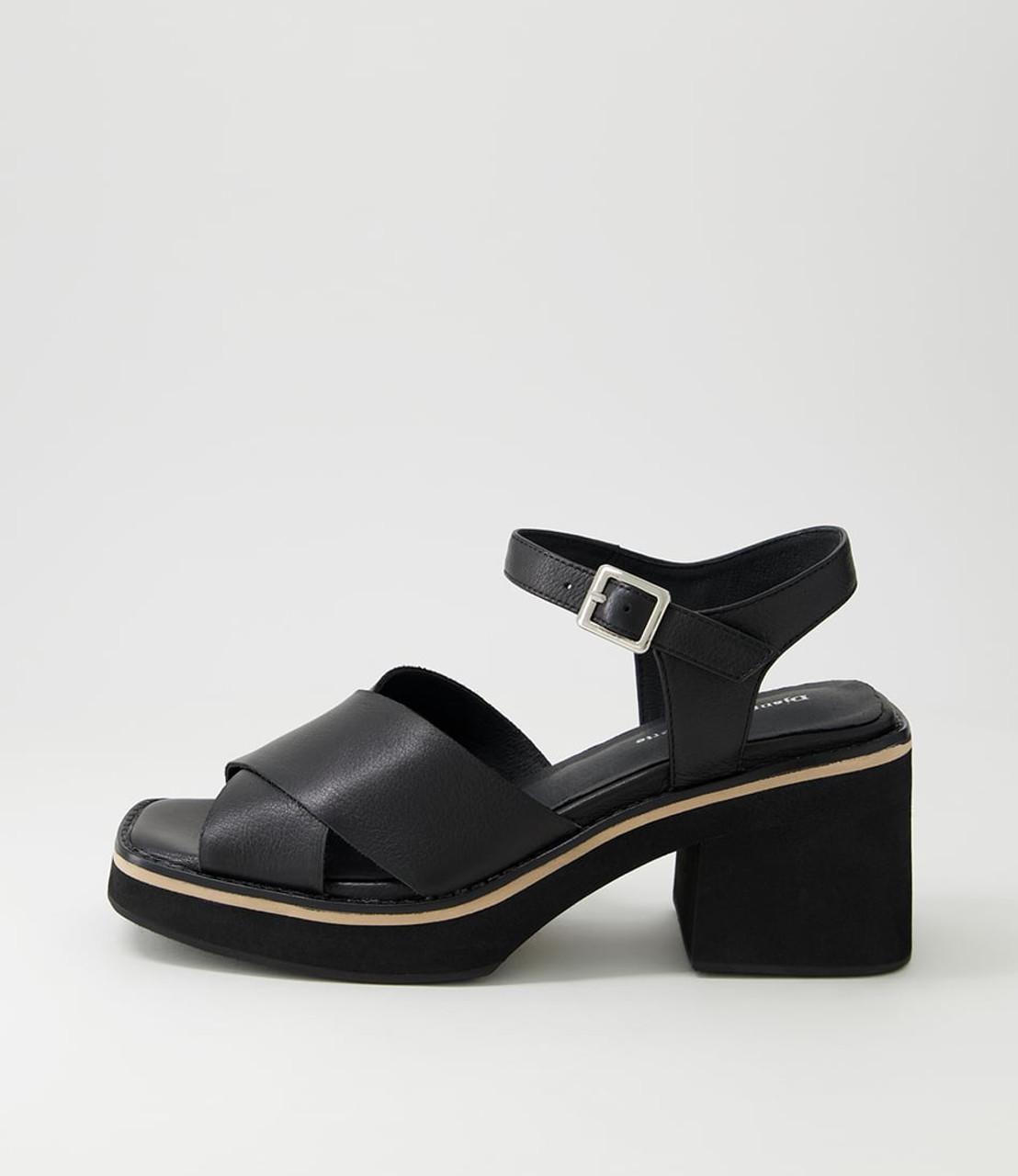 Jemi Black Leather Sandals - Django and Juliette