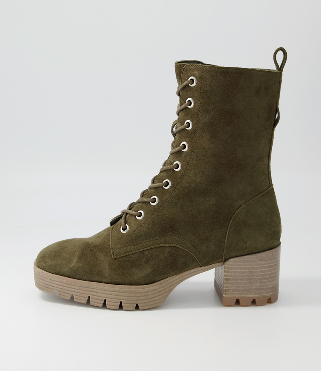 Olive suede shop ankle boots