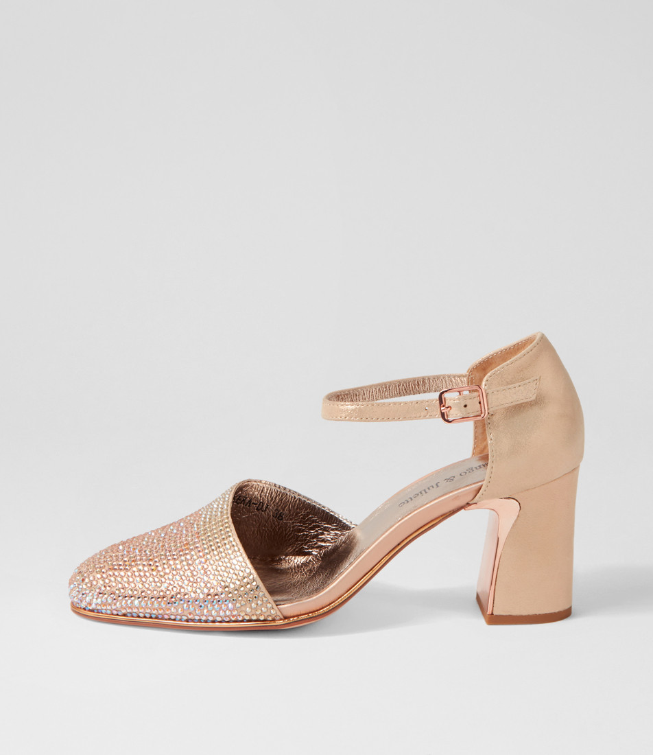 rose gold block heels asos