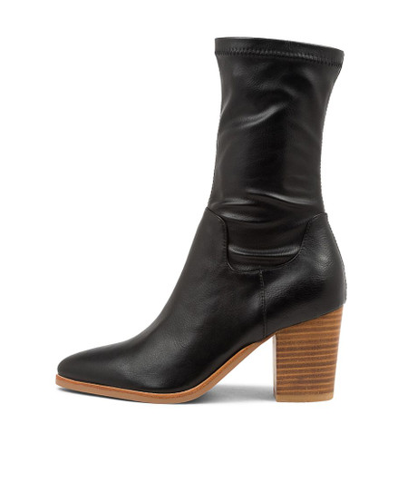 Anahi Black Leather Ankle Boots - Django and Juliette