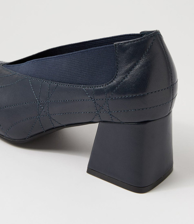 navy leather heels