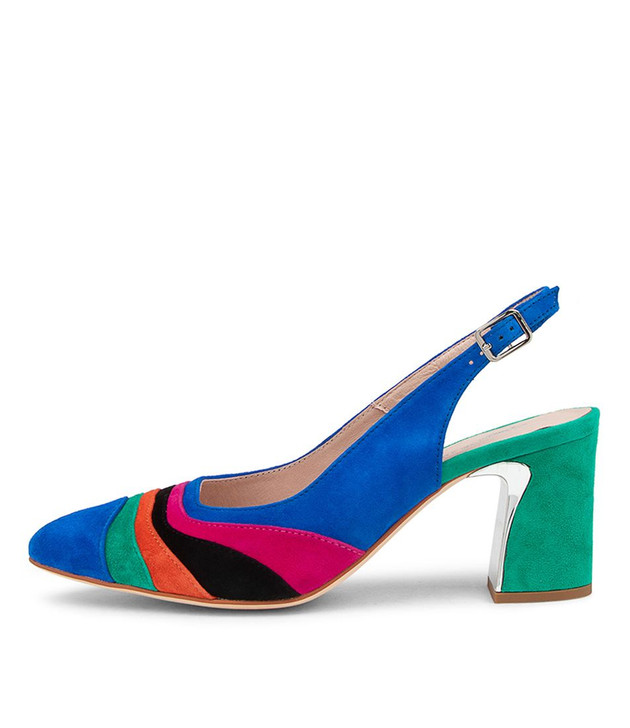 Kendal Cobalt Jade Suede Heels - Django 