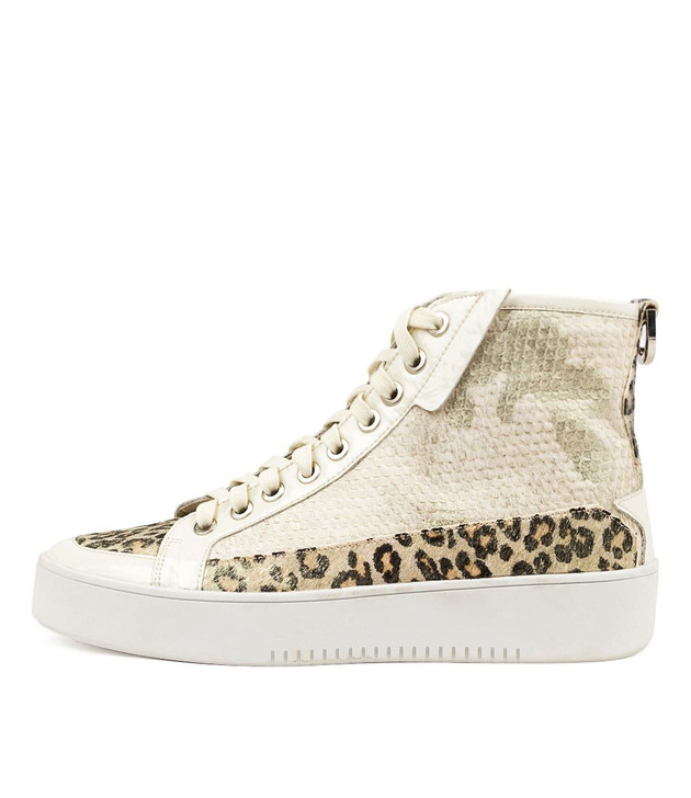 Lulla Gold Beige Leopard Hi Tops - Django and Juliette