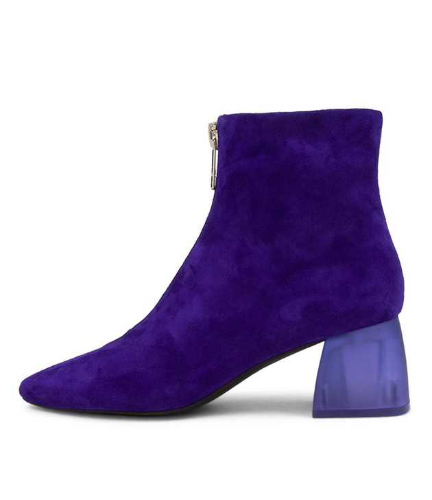 purple ankle boots