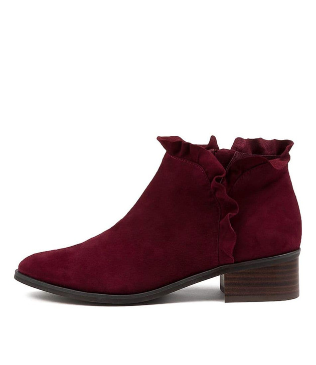 Berry coloured ankle on sale boots