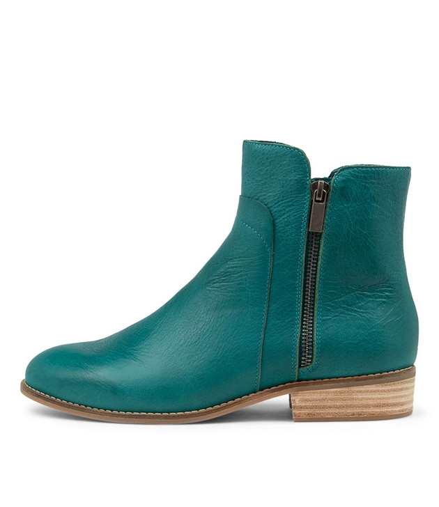 teal ankle booties