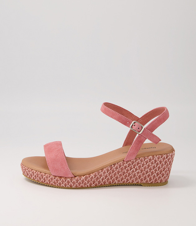 Mama | Aldo Blush Pink Leather Cutout Wood Wedge Sandals