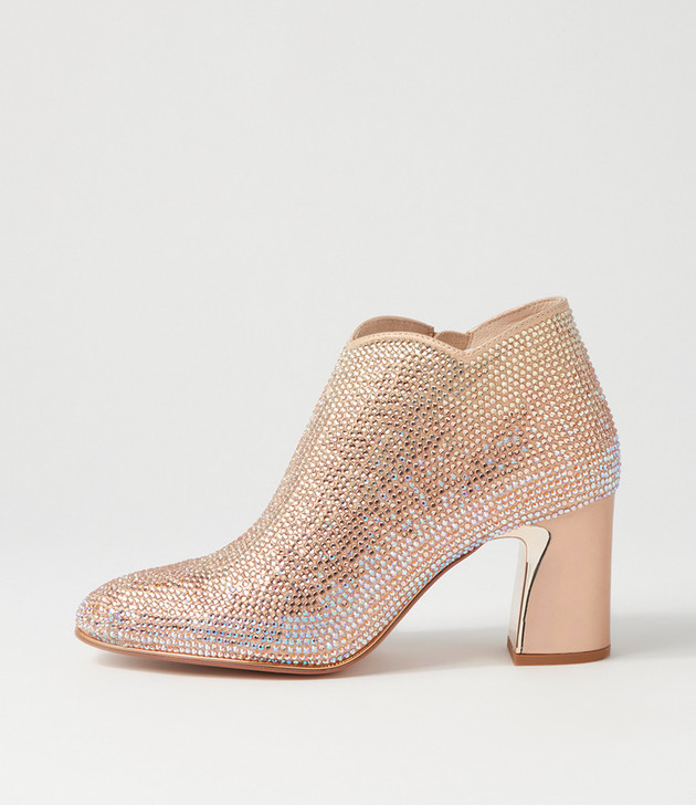 rose gold ankle booties