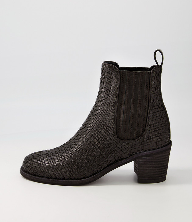 Woso Black Weave Leather Chelsea Boots - Django and Juliette