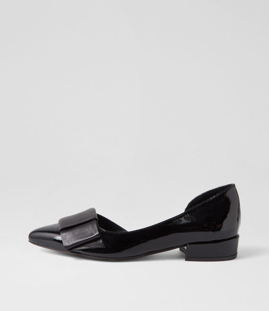 Etha Black Patent Leather Flat Shoes - Django and Juliette