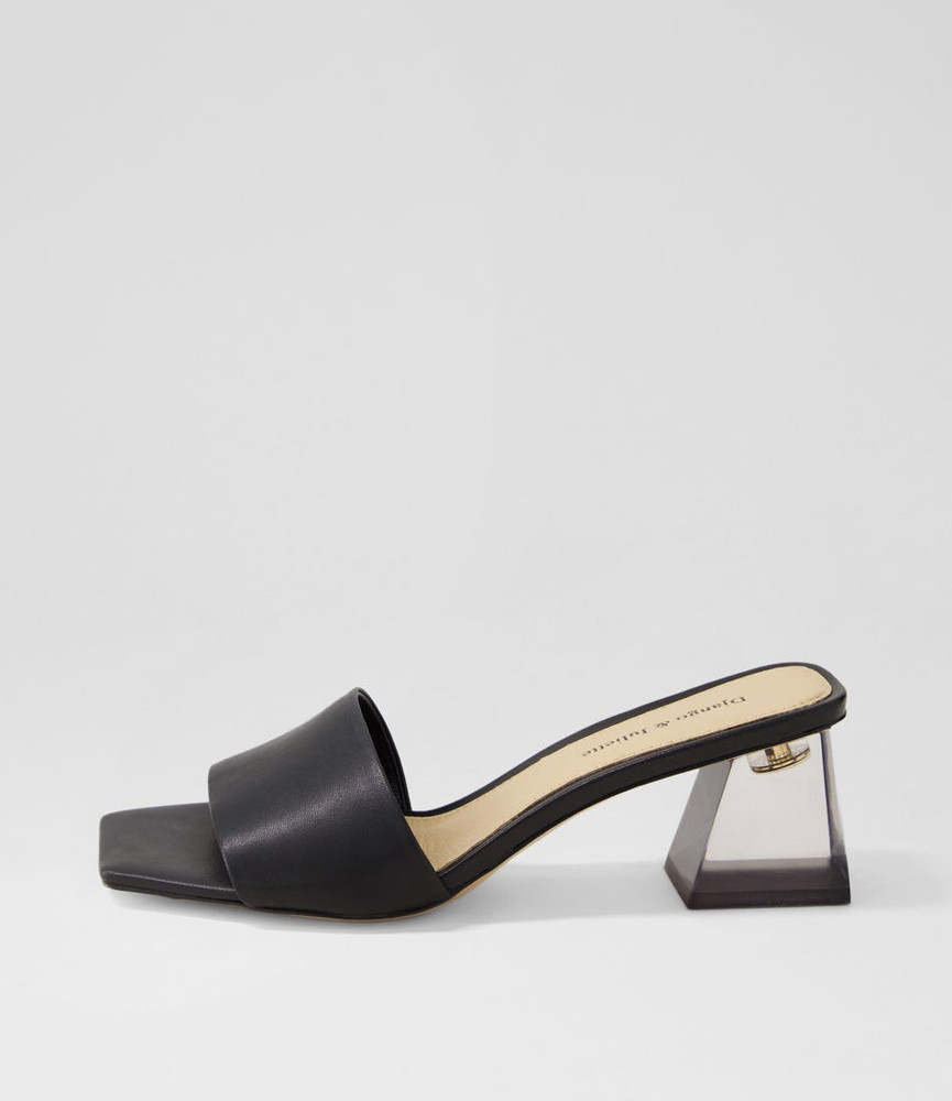 Rikke Black Leather Sandals - Django and Juliette