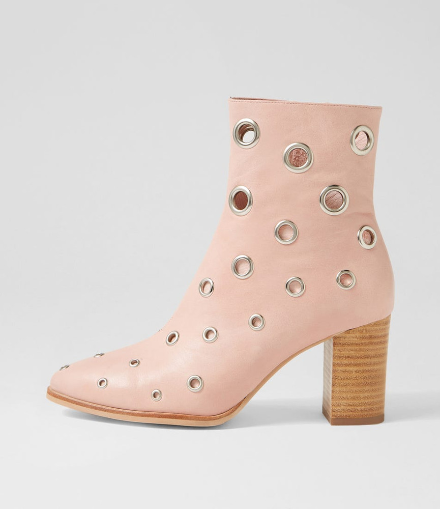pale pink ankle boots