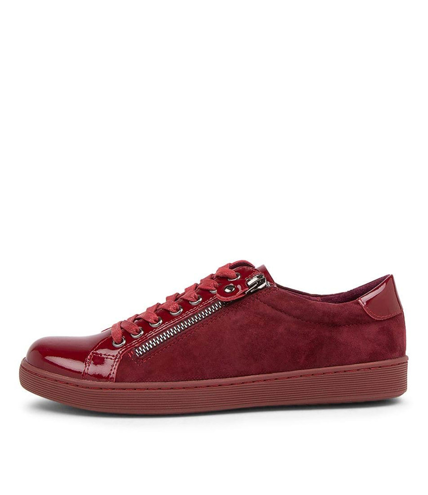 Donat Bordeaux Patent Suede Ruby Sole - Django and Juliette