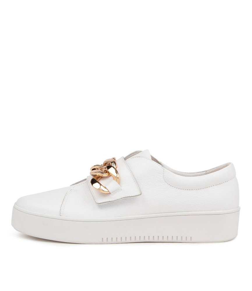 Layan White Leather Sneakers - Django and Juliette
