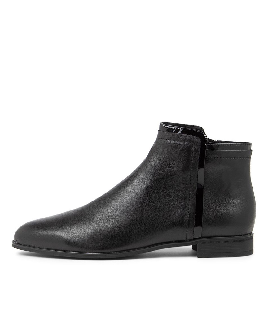 Gelzie Black Patent Leather Ankle Boots - Django and Juliette